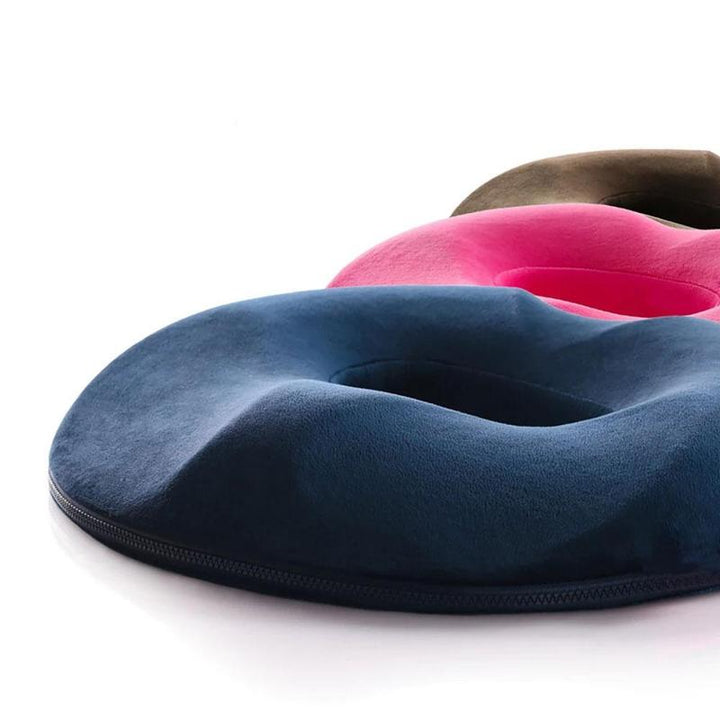 Donut kussen voor stuitpijn, traagschuim, cirkelvorm, blauw, ondersteunend en comfortabel, geschikt voor stoelen.