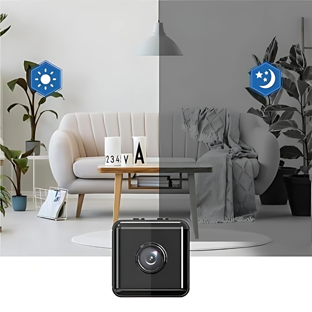 Zwarte 1080p wificamera met antenne, ideaal voor draadloze camerabewaking