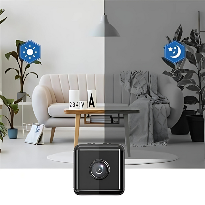 Zwarte 1080p wificamera met antenne, ideaal voor draadloze camerabewaking