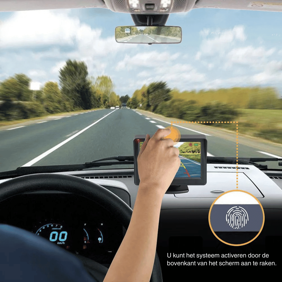 Veilige parkeerhulp: draadloze HD achteruitrijcamera met zonne-energie en IP67 waterdichte bescherming.