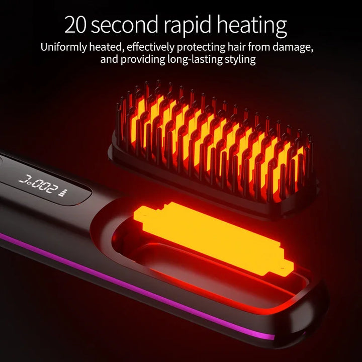 USB oplaadbare dames haarstyler, keramisch en draadloos, voor moeiteloos stijlvol haar.