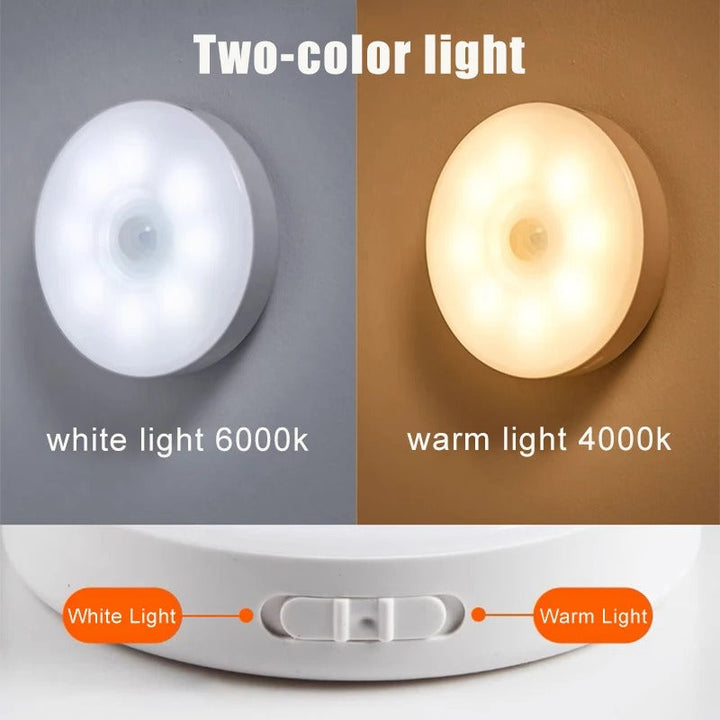 Verlichting verbeteren met deze set van twee draadloze, zelfklevende LED lampen met sensor.