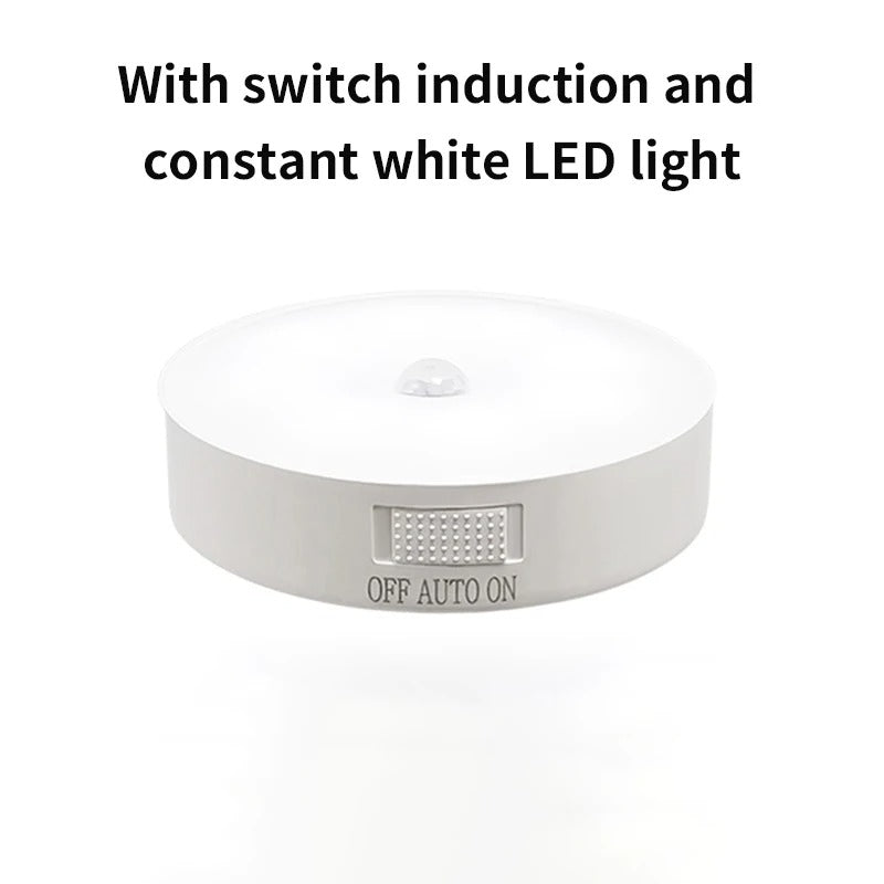 Illustratie van de draadloze LED lamp in gebruik als ganglicht met automatische activatie.