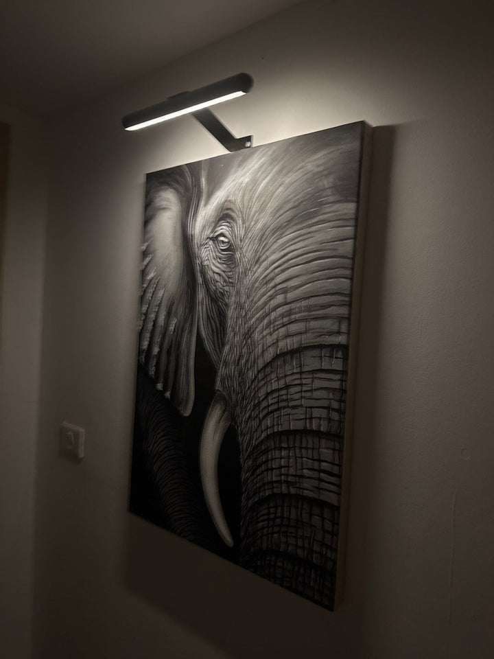 Oplaadbare draadloze LED wandlamp voor schilderijen; flexibele, moderne kunstverlichting.
