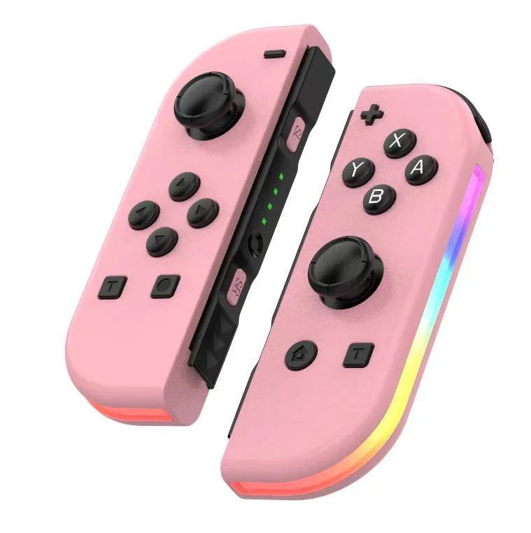 Draadloze Nintendo Switch controller met RGB LED-verlichting voor meeslepende gaming.