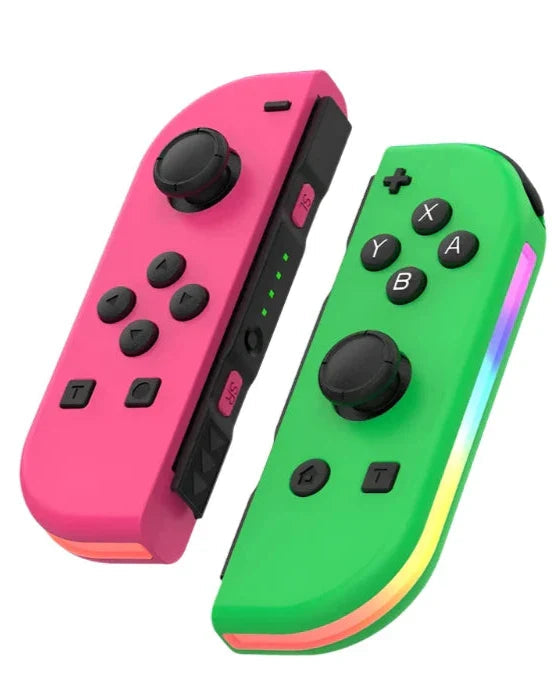 Gaming controller voor Nintendo Switch met aanpasbare RGB LED-verlichting en unieke kleuren.