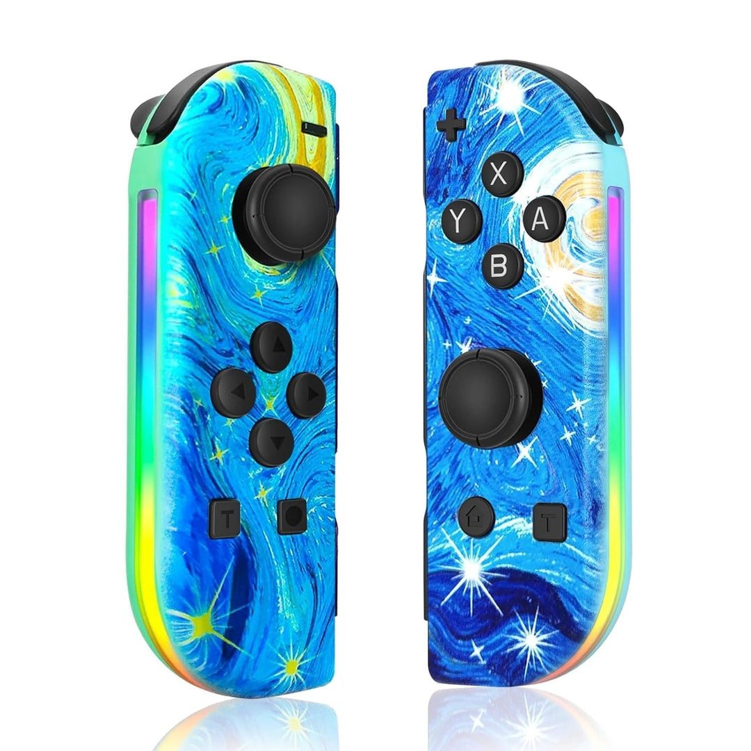 Speler geniet van Nintendo Switch gaming met draadloze controller en kleurrijke RGB verlichting.