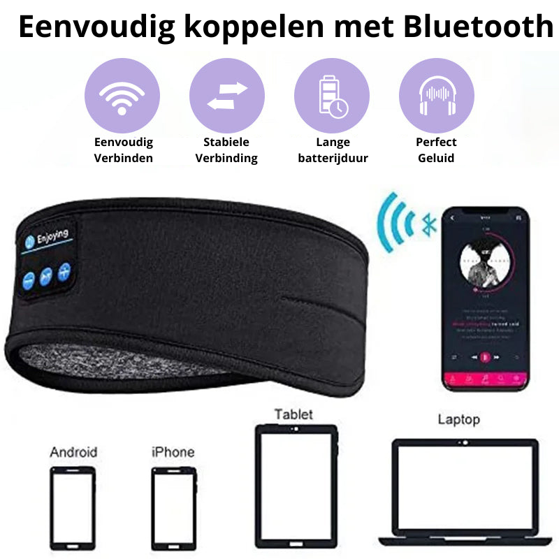 Reisgenoot: compacte draadloze slaapkoptelefoon en oogmasker voor comfort onderweg