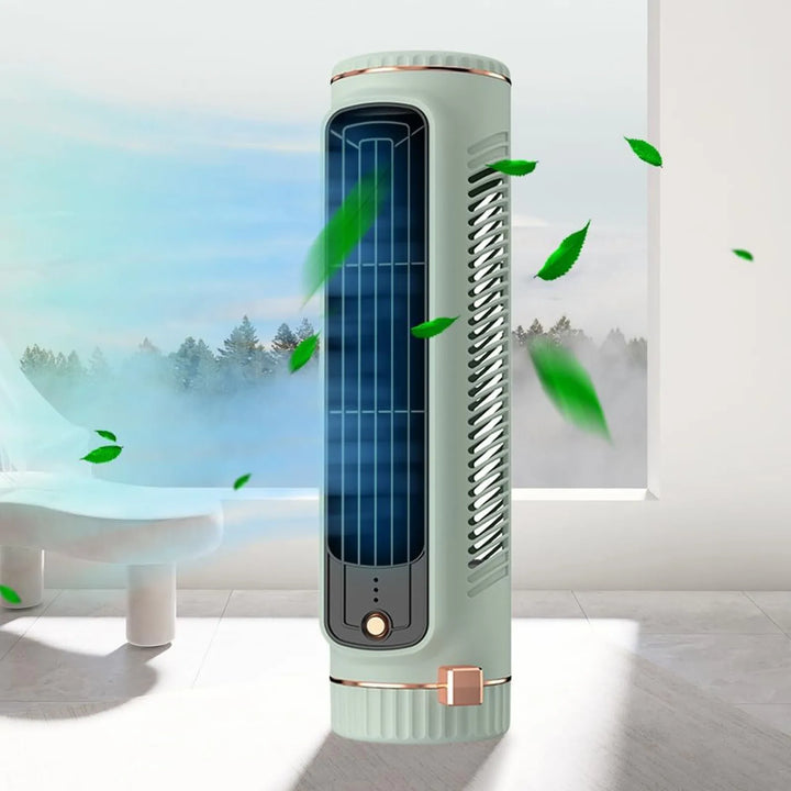 Stille bladloze torenventilator voor rustige koeling. Compact en draagbaar, met USB-aansluiting voor binnen.