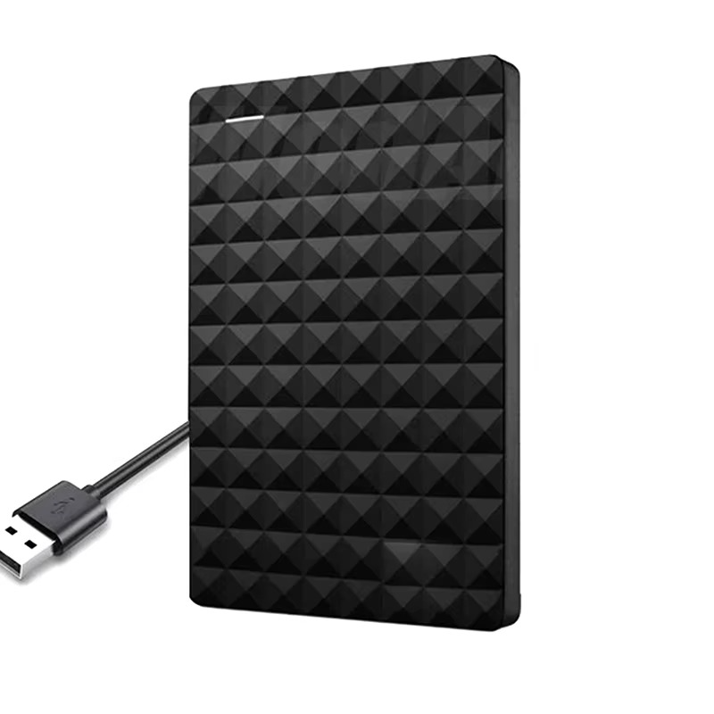 Draagbare externe harde schijf 2TB met USB 3.0 voor snelle data back-up en opslag van bestanden.