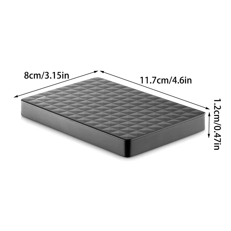 Handige draagbare 2TB externe harde schijf met USB 3.0 voor back-up en opslag van belangrijke bestanden.