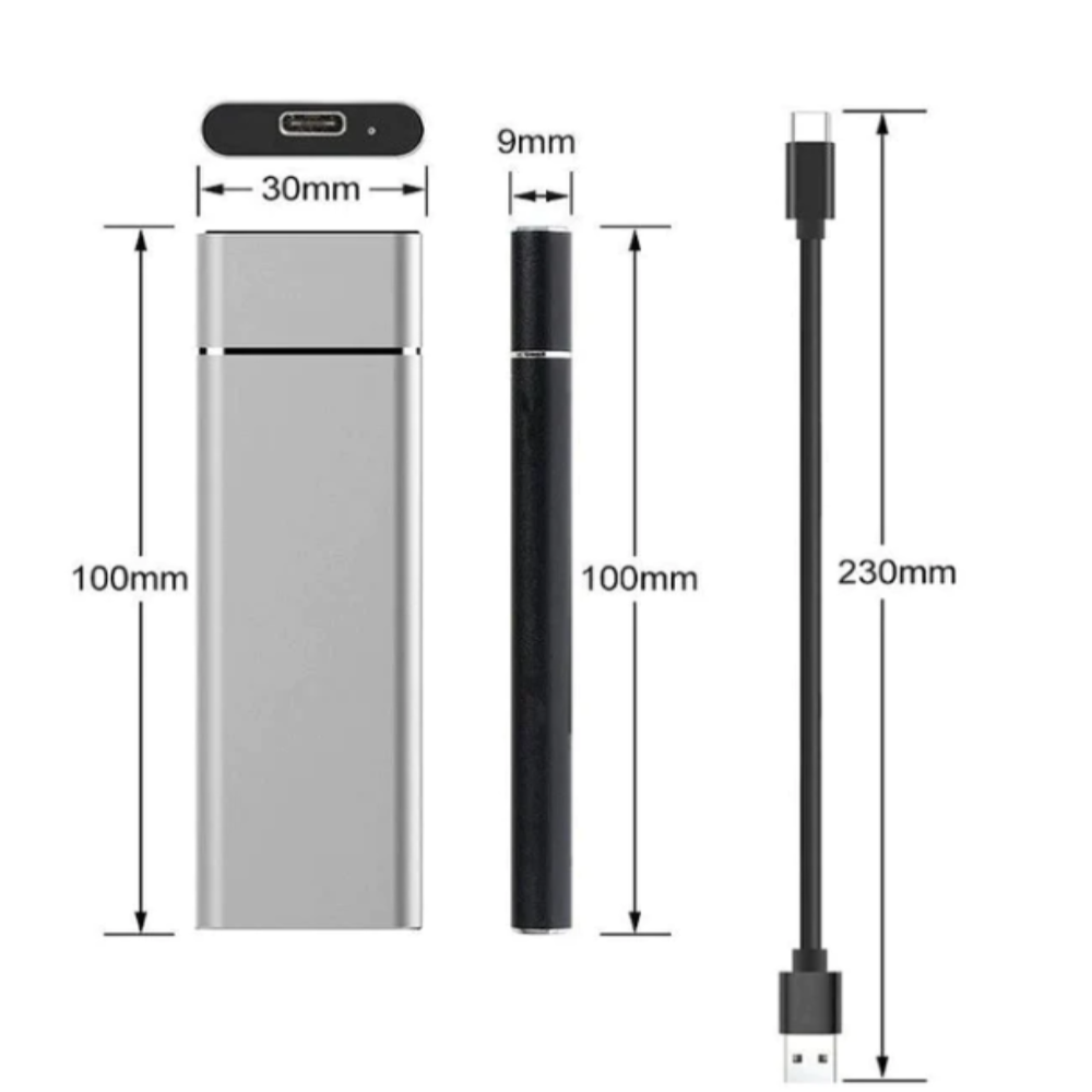 Compacte aluminium 8TB externe USB-drive voor mobiele dataopslag, snelle overdracht en plug-and-play.