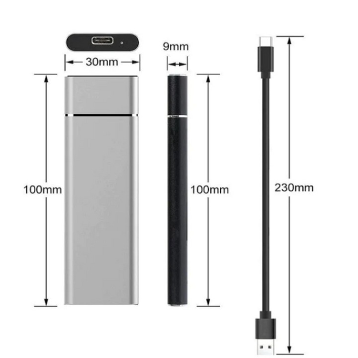 Compacte aluminium 8TB externe USB-drive voor mobiele dataopslag, snelle overdracht en plug-and-play.