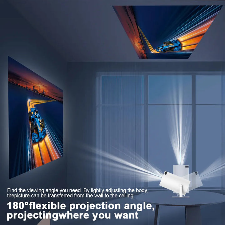 "Draagbare HD Outdoor Beamer voor thuisbioscoop, levendige projectie tot 120 inch, ideaal voor tuinfilmavonden."