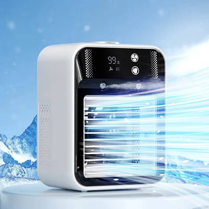 Digitale draagbare luchtkoeler met intuïtief display en 3 ventilatorsnelheden voor optimale verkoeling.