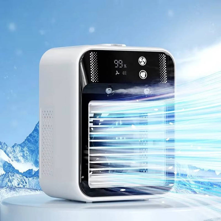 Digitale draagbare luchtkoeler met intuïtief display en 3 ventilatorsnelheden voor optimale verkoeling.