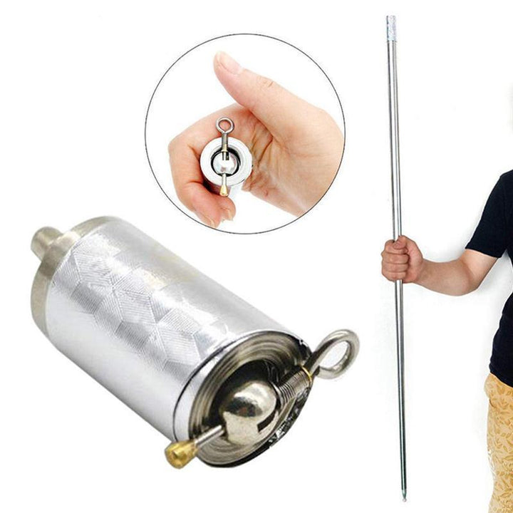 Draagbare metalen stok voor zelfverdediging, compact en veilig.