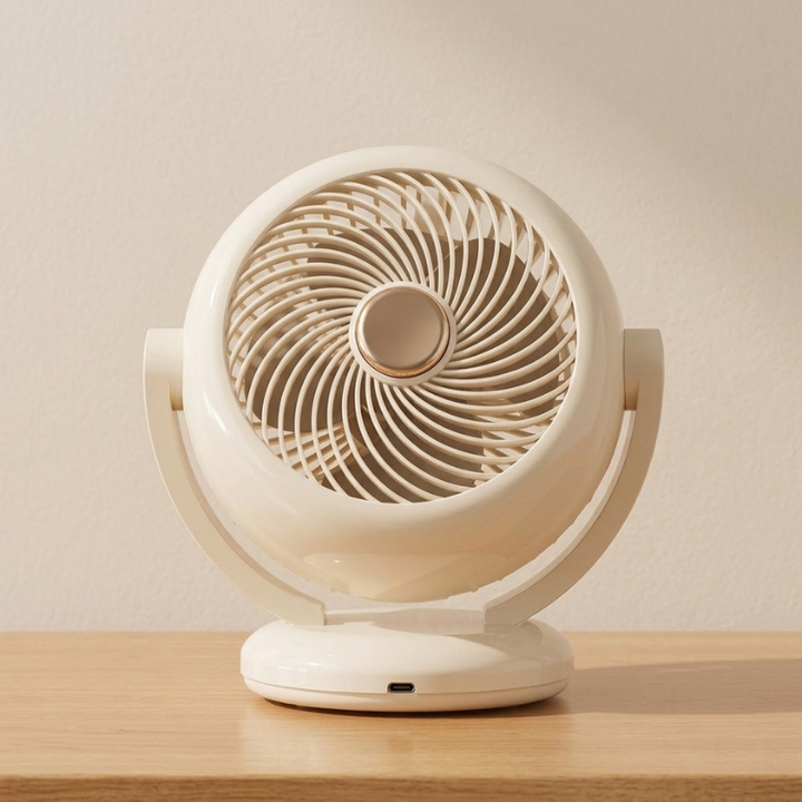 Draagbare mini ventilator, oplaadbaar. Ideaal als handheld of bureauventilator voor persoonlijke koeling.