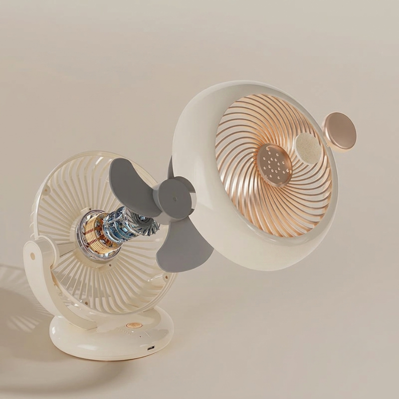 Zomerse verfrissing gegarandeerd met deze compacte draadloze mini ventilator. Oplaadbaar voor overal.