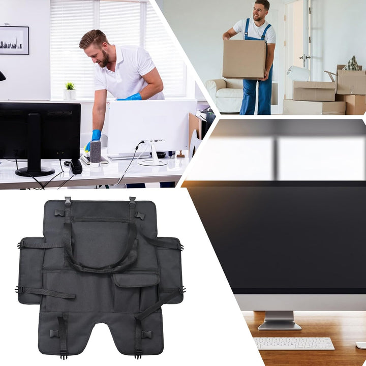 Duurzame reisaccessoire: draagbare monitor beschermtas, grijs met zwarte accenten.