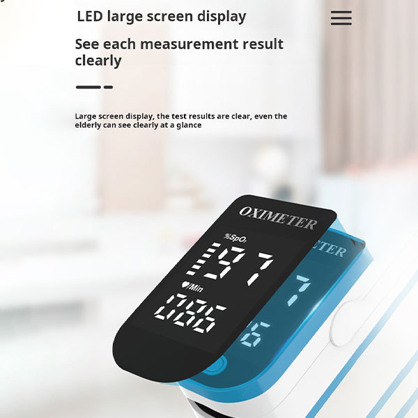Compacte hartslagmeter en SpO2 meter, onmisbaar voor thuis gezondheidsmonitoring.