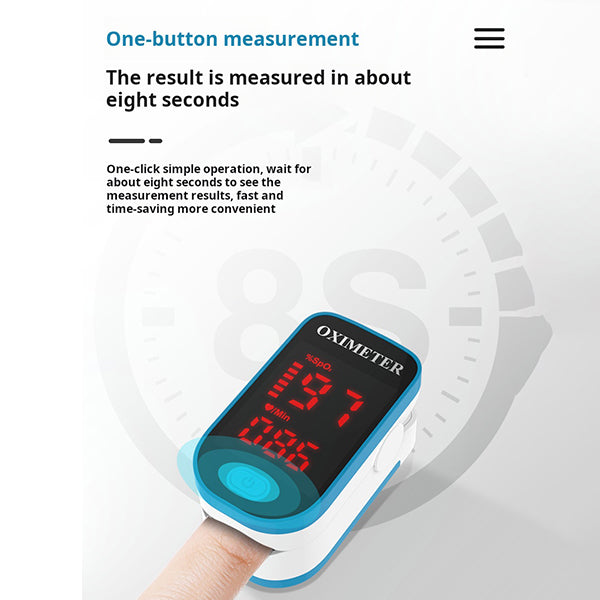 Zuurstof- & hartslagmeter, draagbaar voor dagelijkse gezondheidscontroles thuis.