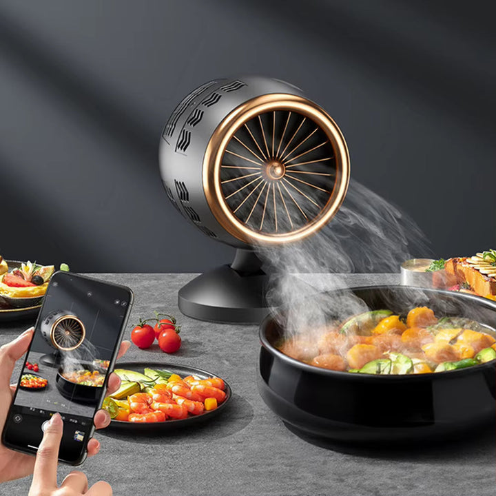 Compacte geurverwijderaar en rookafzuiger op tafel, USB-voeding, perfect voor koken, hotpot en indoor BBQ.