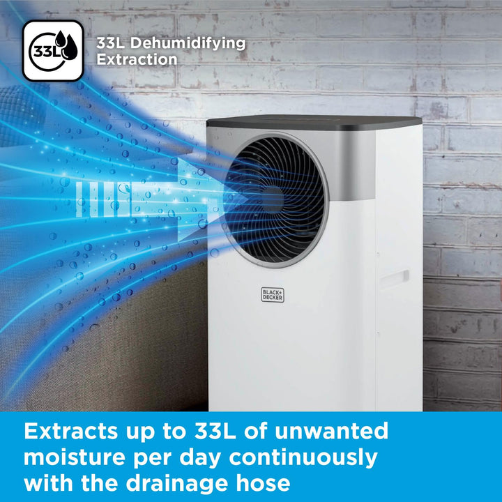 Multifunctionele 3-in-1 airco: koeling, ventilator en ontvochtiger voor een aangenaam binnenklimaat thuis of op kantoor.