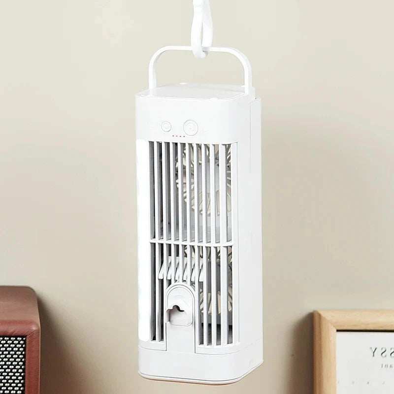 Multifunctionele USB luchtbevochtiger en sproeiventilator met 3 snelheden voor een frisse omgeving.