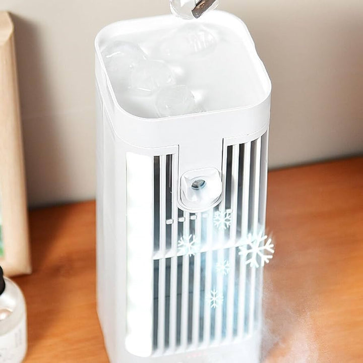 ABS draagbare vernevelaar en USB ventilator met 3 standen en verkoelende mist voor elk moment.