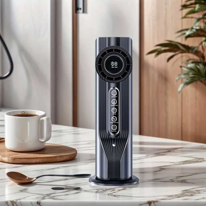 Draagbare ventilator voor snelle koeling, perfect voor kantoor of slaapkamer. Stille USB luchtkoeler.