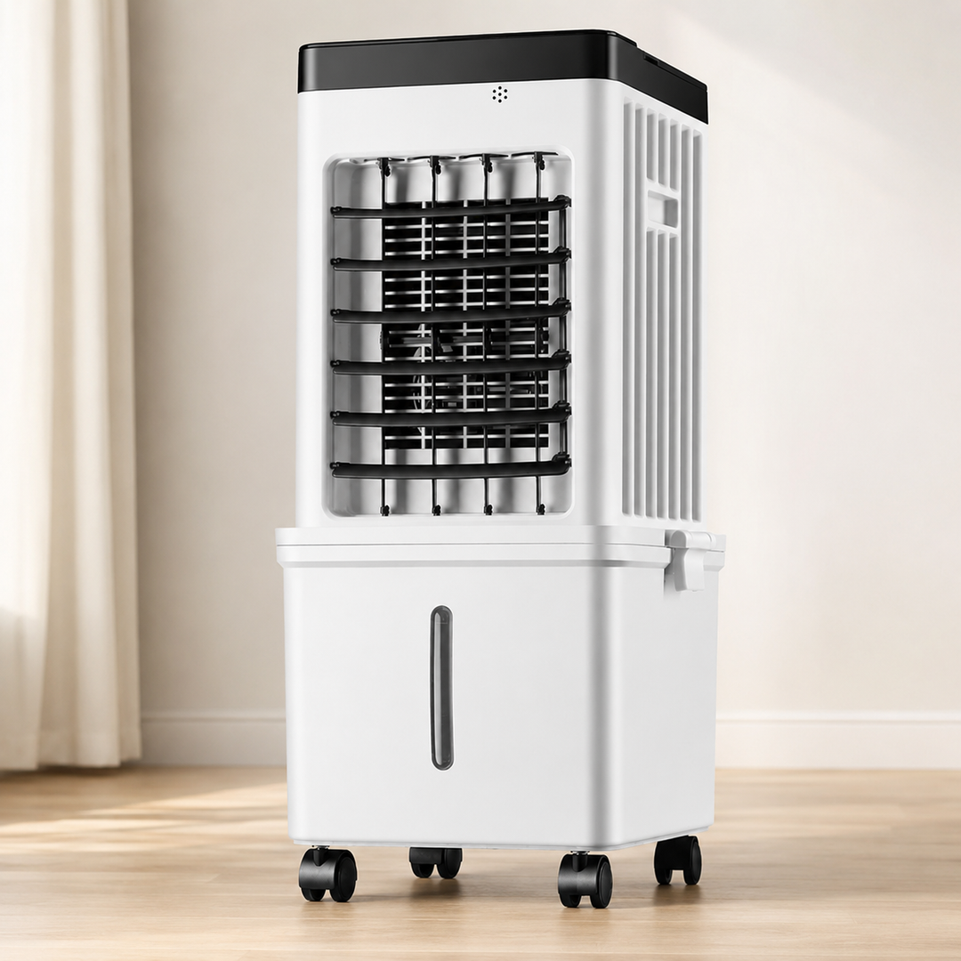 Compacte draagbare luchtkoeler/koelventilator met timer. Geschikt voor thuis, kantoor en slaapkamer voor frisse lucht.