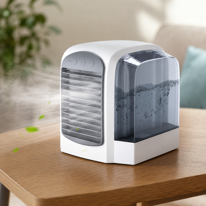 Draagbare verdampingsluchtkoeler met oscillatie, ideaal voor verkoeling thuis, op kantoor of in de slaapkamer.