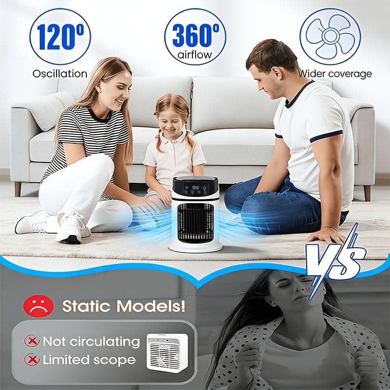 Innovatieve mistfan voor hydratatie en verkoeling, een must-have voor de zomer.
