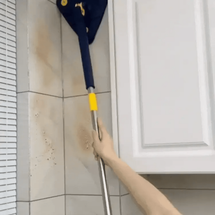 Detail van het innovatieve draaimechanisme van de vloermop voor moeiteloos schoonmaken.
