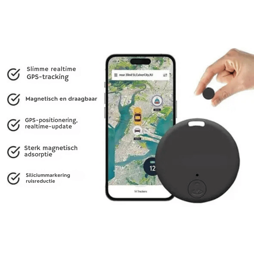 Mini GPS tracker als universele sleutelzoeker. Deze draagbare Bluetooth locator helpt verloren sleutels snel terugvinden.