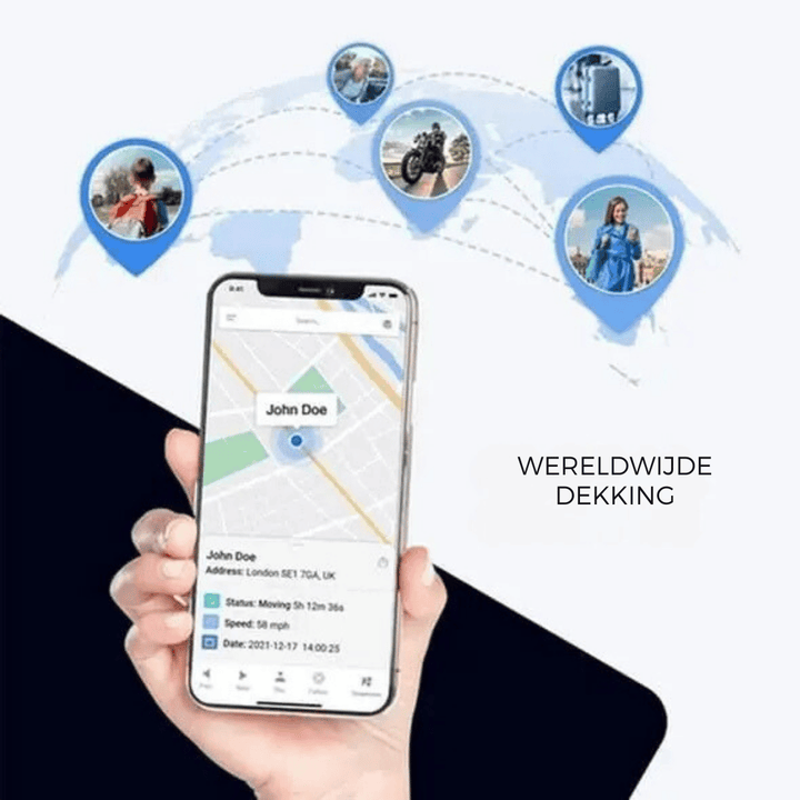Universele mini GPS tracker set voor objectbeveiliging. Geschikt als sleutel-, auto- of spullenzoeker; compact & draagbaar.