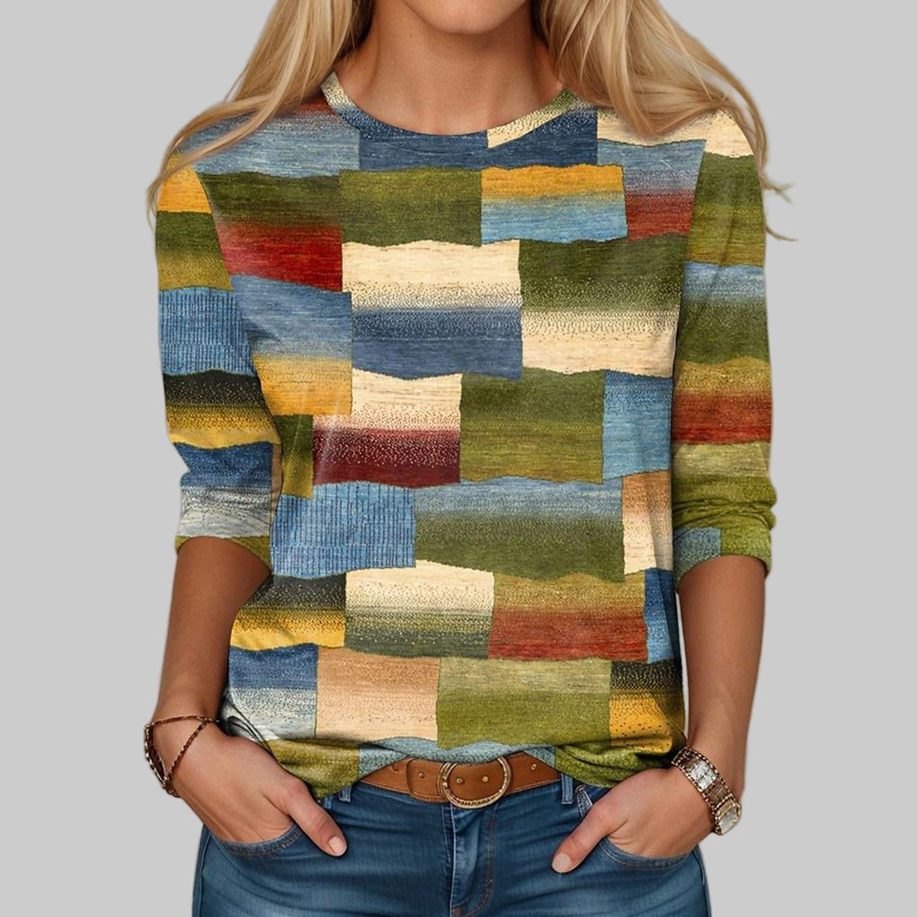 Heren multicolor t-shirt met ronde hals, losse pasvorm en korte mouwen. Comfortabele casual zomerkleding.