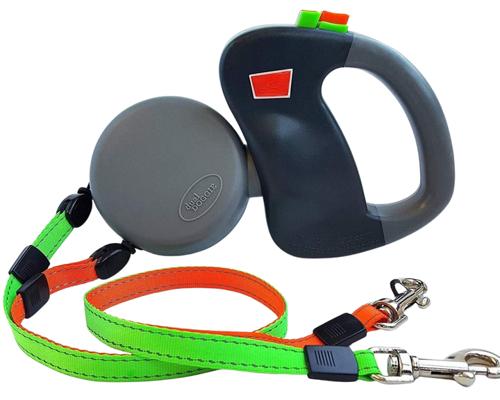 Dubbele hondenriem, tangle-vrij, voor twee honden, ideaal voor veilig en comfortabel wandelen met huisdieren.