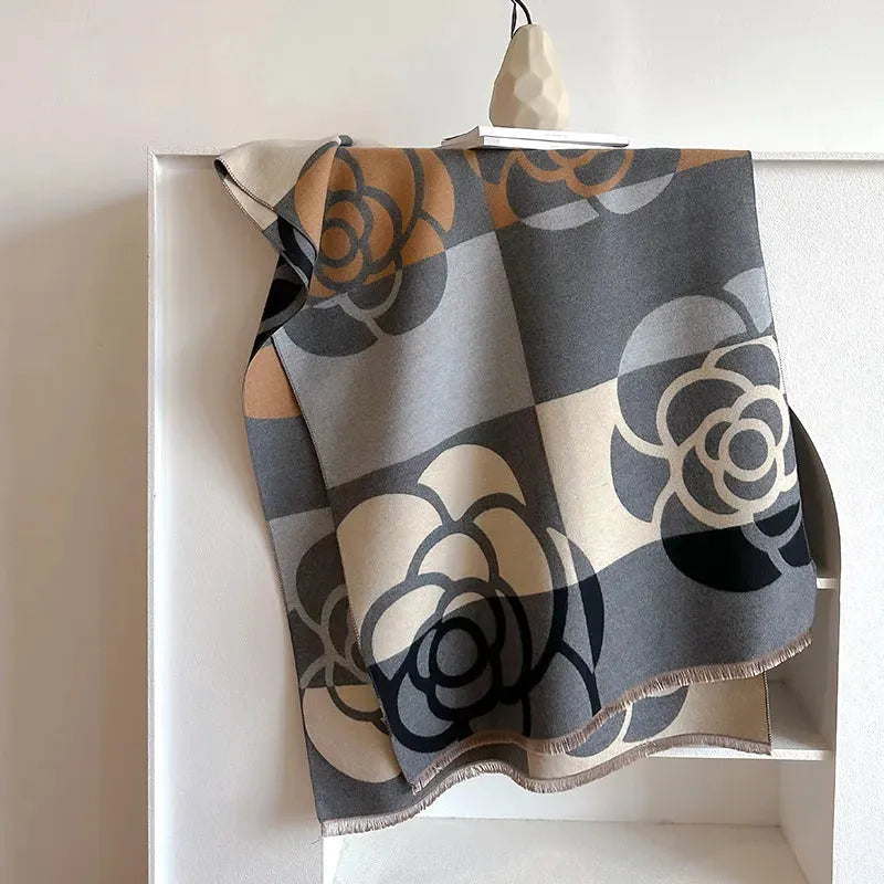 Luxe kasjmier dames sjaal, dubbelzijdig en super zacht, biedt optimale warmte in de winter.