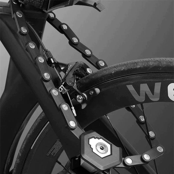 "Duurzaam compact fietsslot, zwart en zilverkleurig, robuust ontwerp, lichtgewicht, ultra veilig, voorkomt fietsdiefstal."