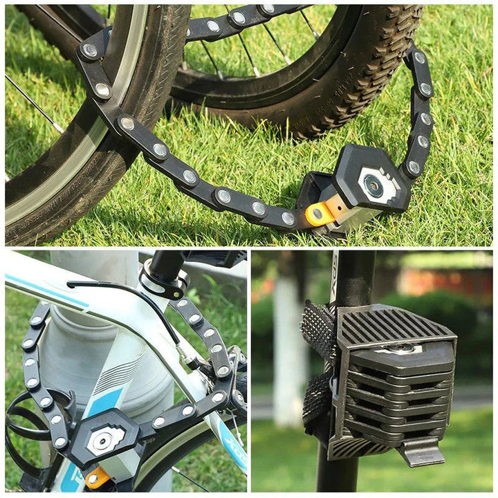 "Duurzaam compact fietsslot, zwart en zilverkleurig, robuust ontwerp, lichtgewicht, ultra veilig, voorkomt fietsdiefstal."