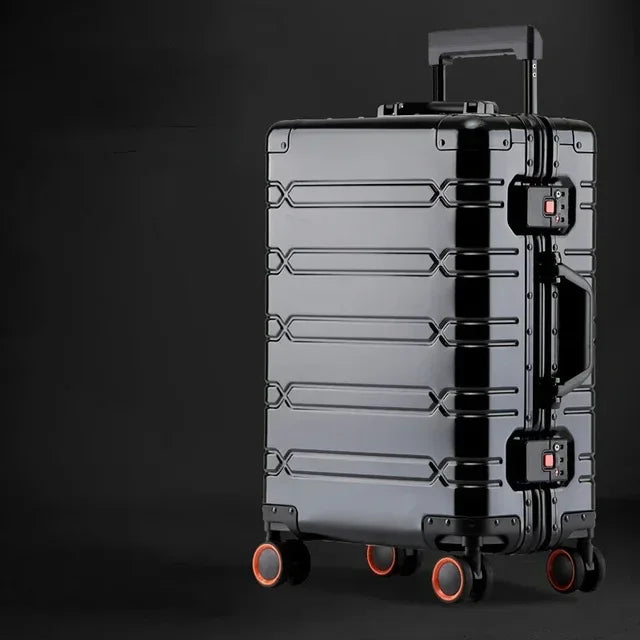 Aluminium-magnesium reiskoffer, beschikbaar in diverse maten, van handbagage tot grote familiekoffer.