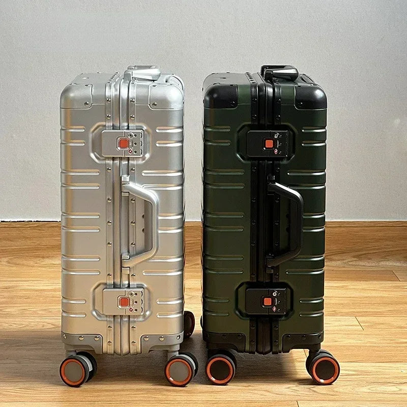 Robuuste harde aluminium-magnesium koffer; lichtgewicht, schokbestendig en klaar voor elk avontuur.