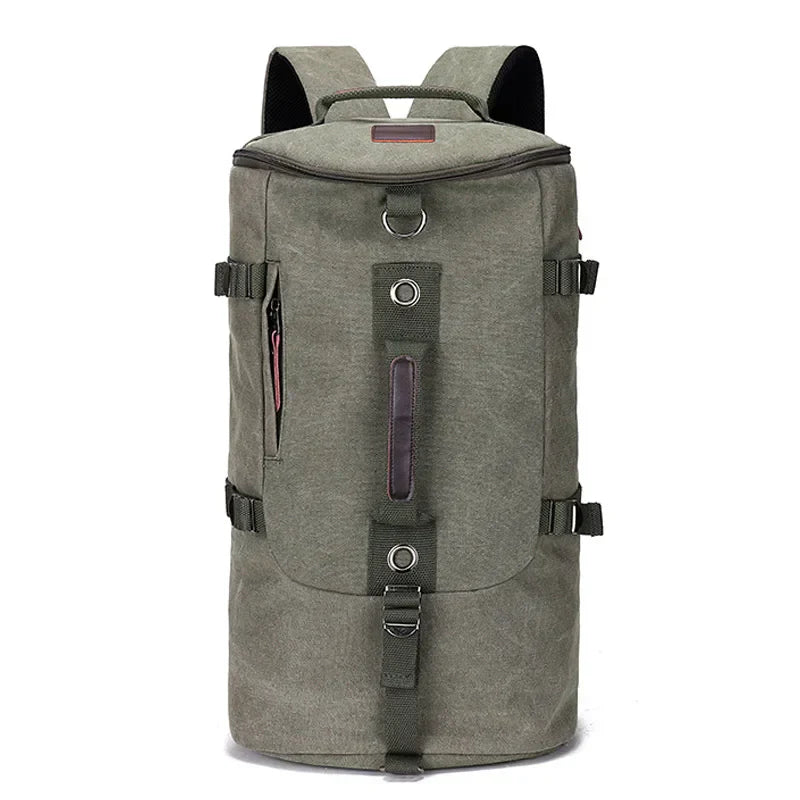 Moderne unisex canvas rugzak, stijlvol en ruim, perfect voor reizen, avontuur en dagelijks gebruik.
