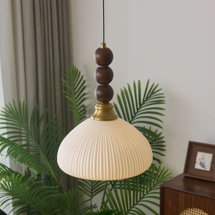 Hanglamp met Glas - Hout & Metaal