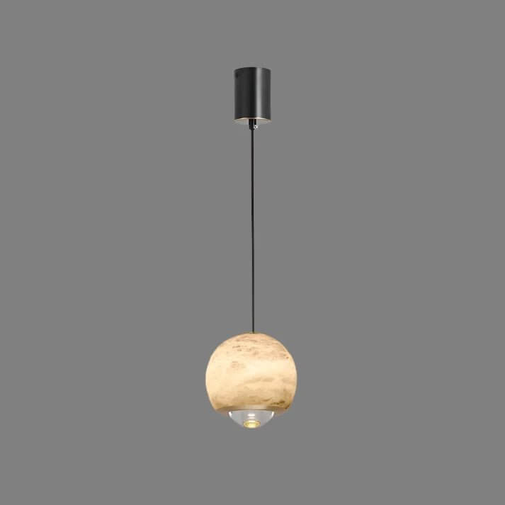 Hanglamp - Albast Glas Bol met Marmeren Voet