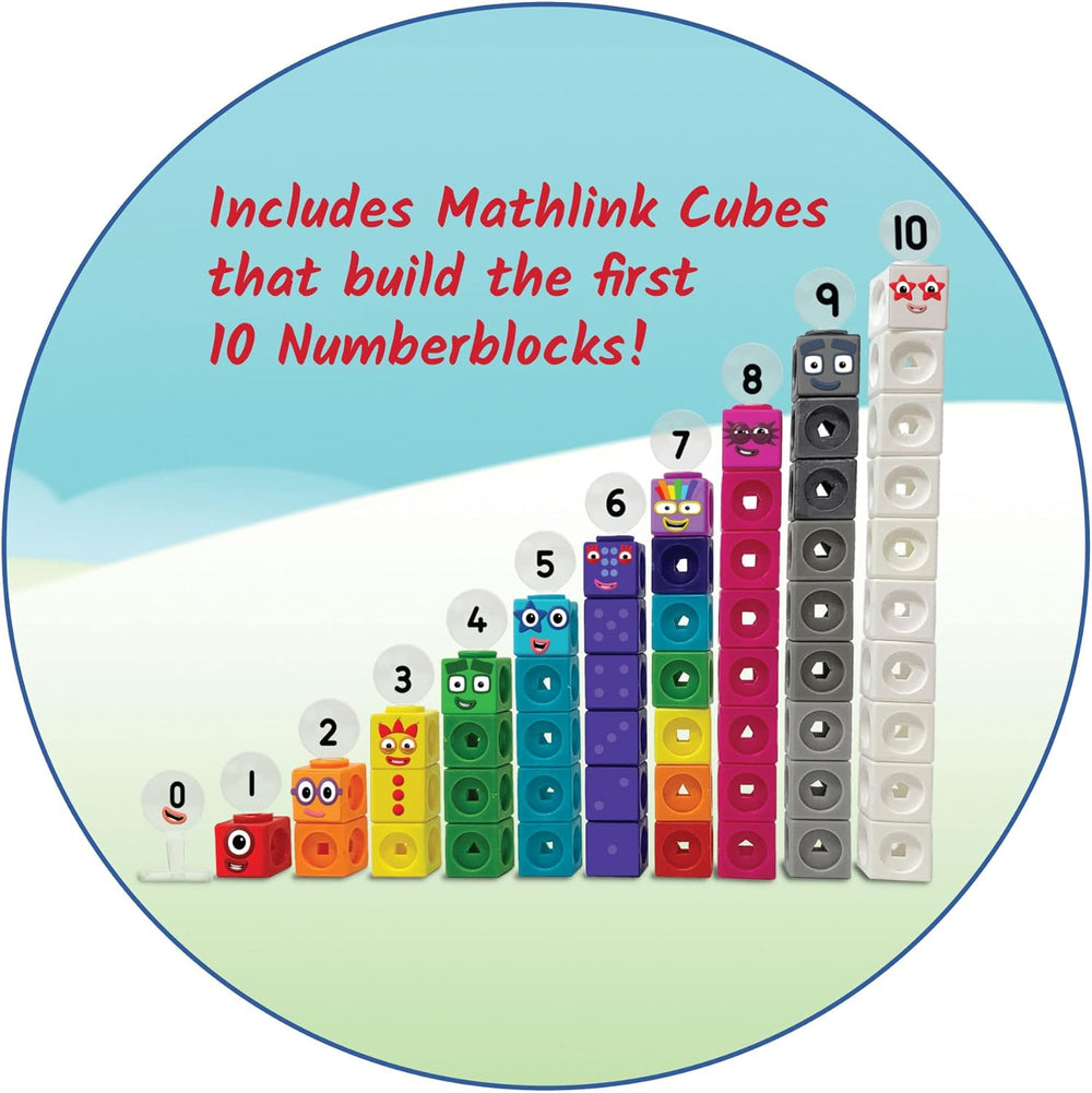"Educatief speelgoed MathLink Cubes Numberblocks 1-10, kleurrijke stapelbare blokken voor kleuters om basismath te leren."
