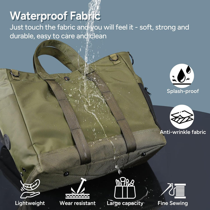 Detail van de hoogwaardige stof van de duurzame unisex laptop schoudertas met verstelbare band.