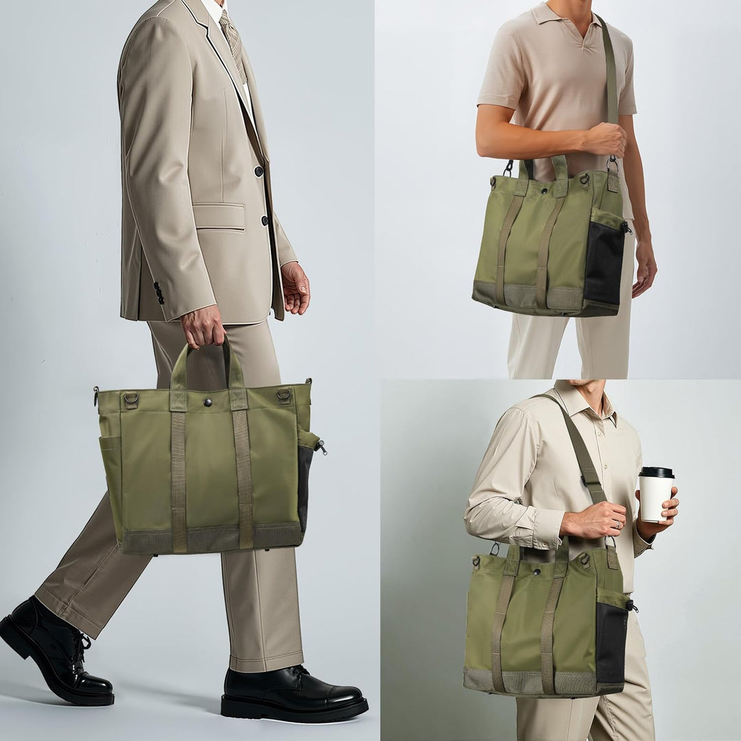 Een unisex schoudertas die functionaliteit en stijl combineert, met multi-vakken en verstelbare band.